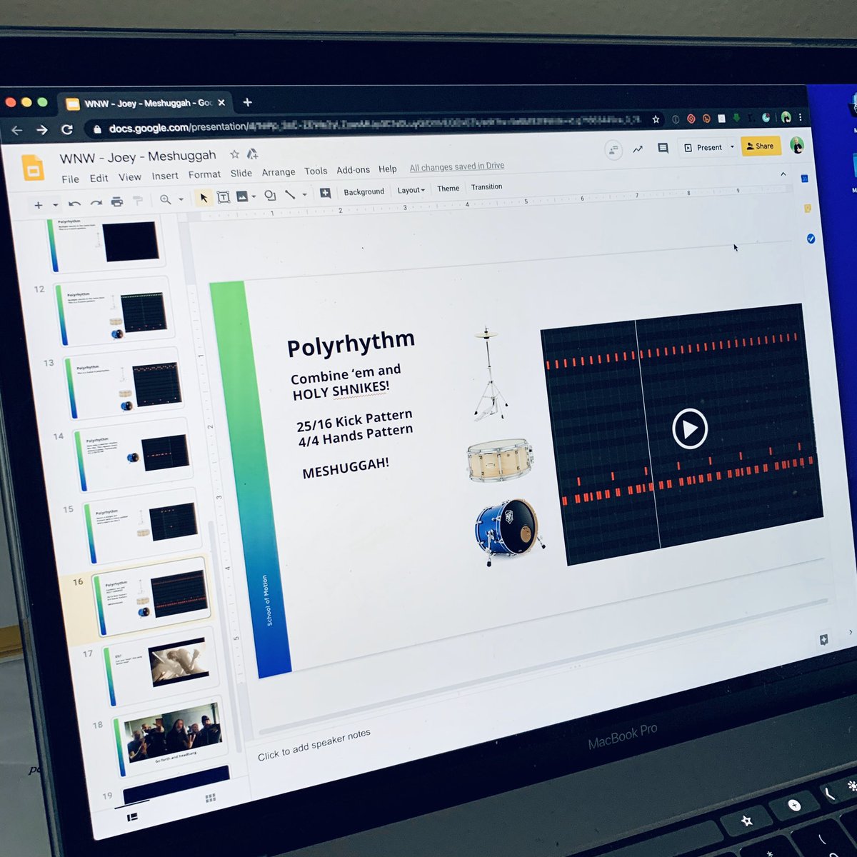 jkorenman's tweet image. Every Monday at @SchoolOfMotion someone on the team has to teach everyone something during our all-hands meeting. I’m working on my very, very important presentation. #worknotwork @meshuggah.