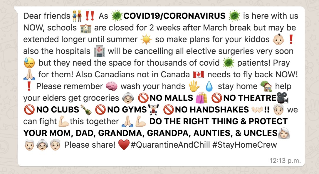jkwan_md's tweet photo. Modern problems require modern solutions. Including translation into emojis to help get the message out! 🦠 #QuarantineAndChill #StayHome #StayHomeSaveLives #COVIDー19 #COVID19 #COVIDCanada #COVID19toronto #cdnpoli #CdnHealth #SocialDistancingNow #SocialDistancing https://t.co/8gNb2uyvKM