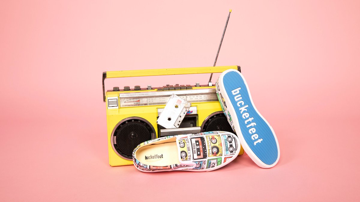 Bucketfeet's tweet image. Find the perfect pair to inspire your musical spirit.  📻 🎵 "80s Playlist" by Tompe 

Shop the music collection: bit.ly/39JP8it