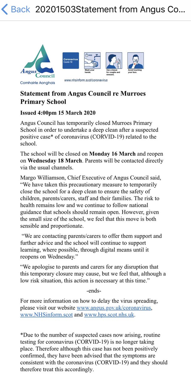 anguscampaigner's tweet image. Extremely important note for Parents and Carers of pupils at Murroes Primary School @MurroesP