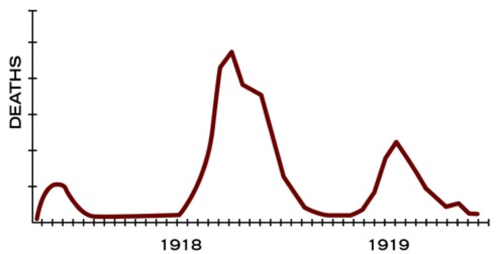 The plans for this stuff are incredibly comprehensive, and help a government to act decisively, and at the right time.So much in response is about timing – and too soon can be more dangerous than too early. Look at the second (winter) wave of Spanish flu (graph from CDC) 8/15