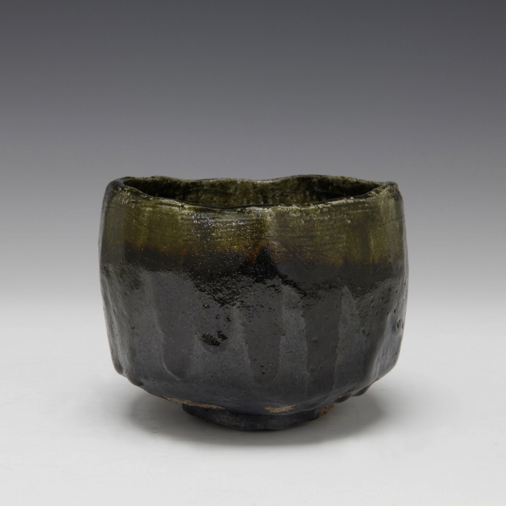 Ceramic vessels by Japanese master Raku Kichizaemon XV, dates unknown (circa 1980s-2000s), who continues his family's centuries-old tradition of minimalist (wabi-cha) teaware craft