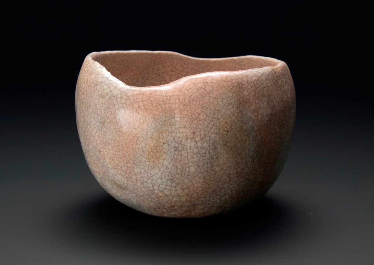 Ceramic vessels by Japanese master Raku Kichizaemon XV, dates unknown (circa 1980s-2000s), who continues his family's centuries-old tradition of minimalist (wabi-cha) teaware craft