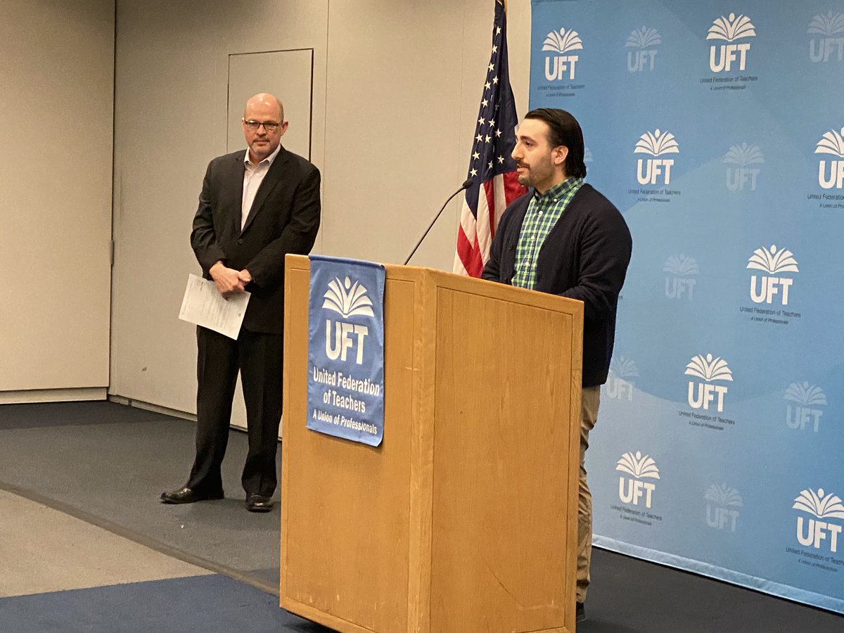 Parents, educators join <a href="/UFT/">UFT</a> Prez #Mulgrew calling for NYC schools to close 4 health &amp; safety reasons... glad to have joined them today. 22 states have closed this far affecting 26 m kids... Yes it’s an agonizing choice but what do they know that <a href="/BilldeBlasio/">Bill de Blasio</a> does not