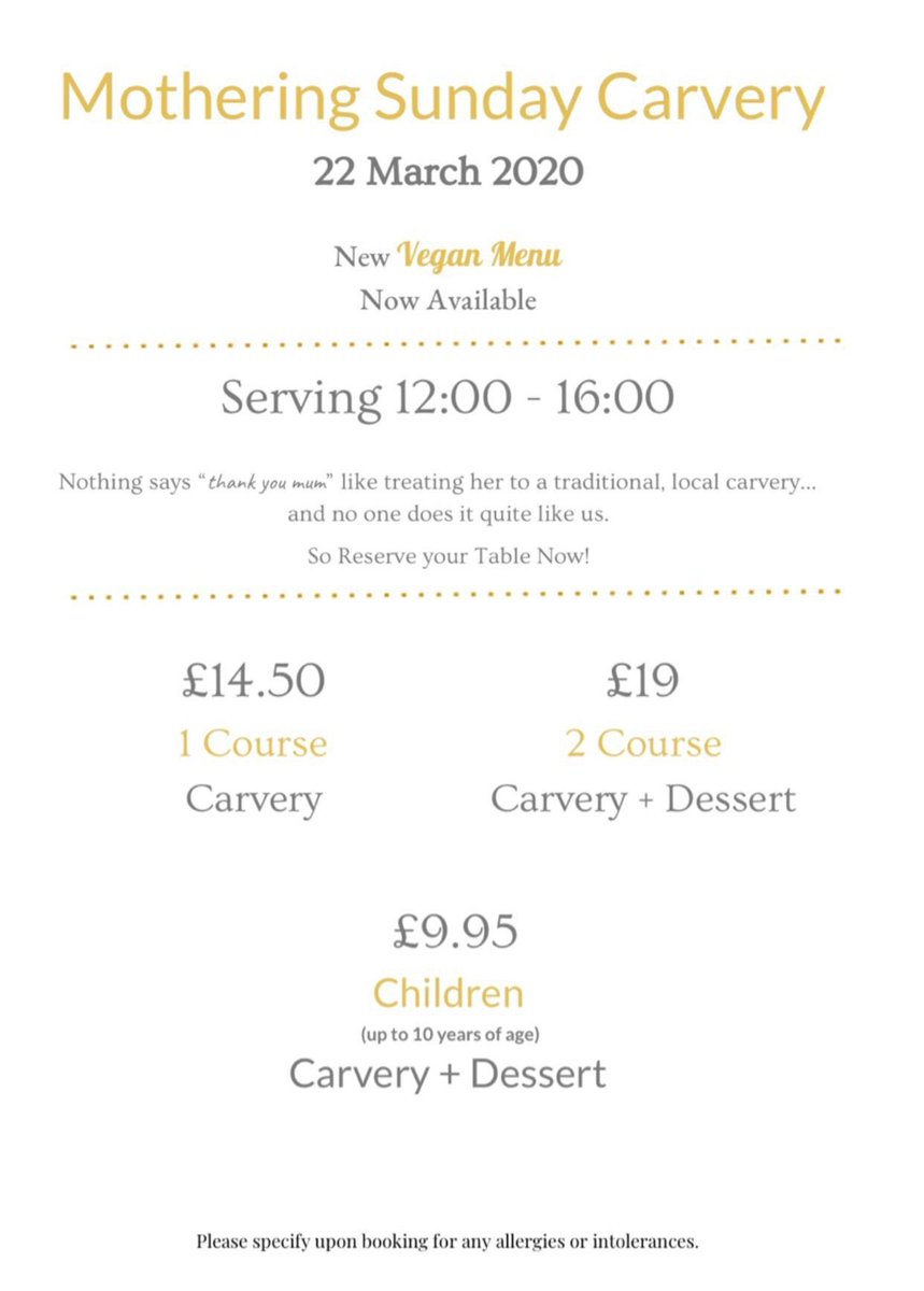 Mothers Day is only a week away! We're now at limited availability so please call to book if you haven't already! 01366 347 747.