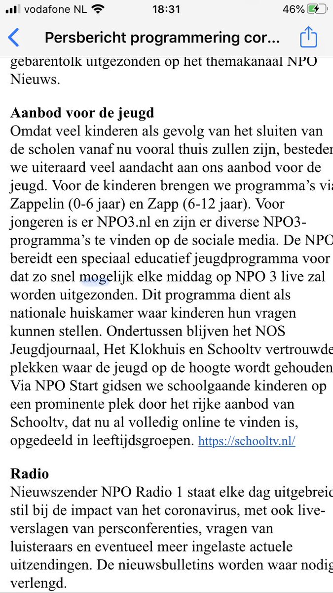 D66 stelde voor om NPO3 helemaal in te zetten voor onderwijs en educatie. En dat gaat gebeuren! Echt mooi, dat helpt. Er is zoveel goeds beschikbaar en er gaat nog meer geproduceerd worden. Geweldig, ⁦<a href="/NPO3/">NPO 3</a> ! ⁩ #onderwijs #corona