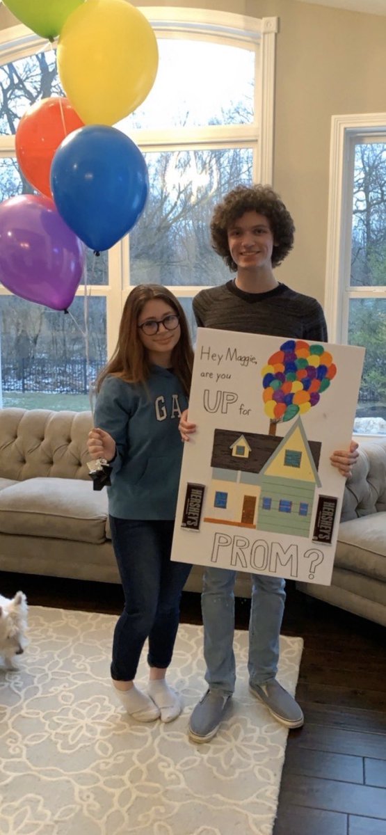 Congrats to a couple of uplifting people! Nelson Wentworth and Maggie Phillips are soaring to prom🎈 #TrojanProm2020