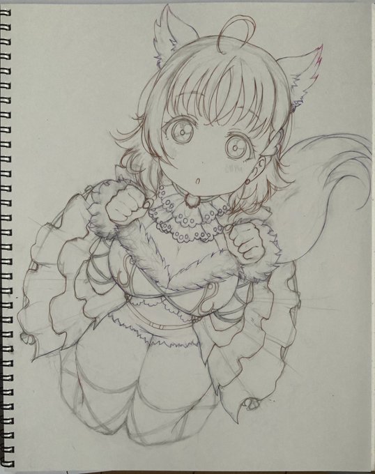 新刊はこんな感じのイラスト集目指してます(ラフ)。初めてニジガク描いてる 