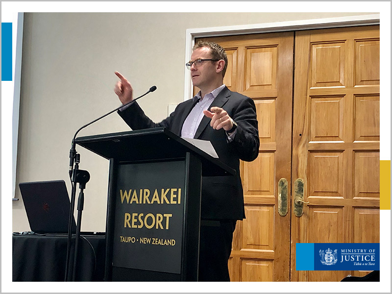 justicenzgovt's tweet photo. Our Deputy Secretary, Sector @TimHampton2 attended the Oranga Tamariki Youth Justice Regional Forum in Taupo on Friday and talked about the Hāpaitia te Oranga Tangata Safe and Effective Justice initiative @NZJusticeIdeas #justicematters #youthjustice #justicereform https://t.co/EuluEMvTTS