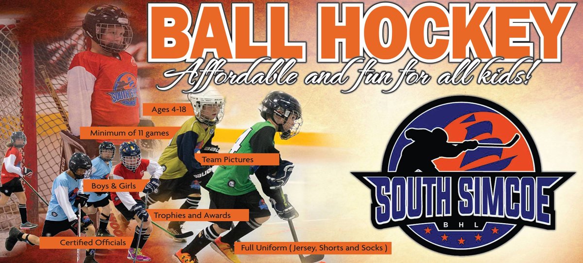 southsimcoebhl's tweet photo. Spring 2020 Indoor Ball Hockey Season
Divisions for children 4-18
Mid April to late June
No games on long weekends
Full uniform (jersey, shorts, socks)
Online statistics
Team photos
Year end awards
Year end pizza, drinks and snacks
For more info https://t.co/IRQ756QLFO https://t.co/ZauzJOMSE6