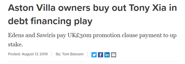 23)Edens and Sawiris bought Tony Xia out Paid a UK30m Promotion Clause