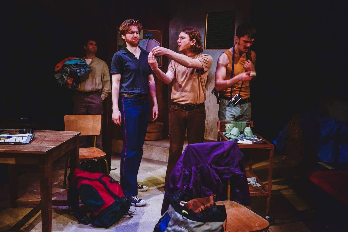 westwooddench's tweet photo. To @finborough to catch Sir Ryan of Whittle lead the cast of @NotJerusalem. Great performances all round &amp; a real sense of place/time in that most wonderful of spaces. Sir R his usual, brilliant self: dry, sardonic, funny, &amp; Best Hair (every damn time!). Runs for another 2 weeks! https://t.co/31MIVlBdBU