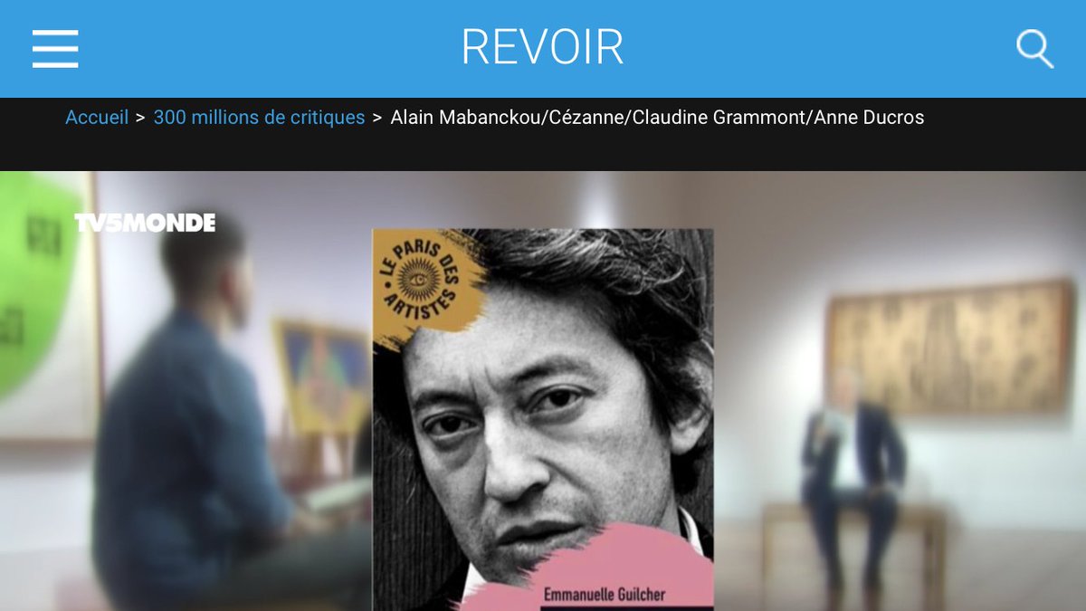 Grand Merci à<a href="/YvesBigot/">bigot yves</a> <a href="/guillaum_durand/">Guillaume Durand</a> <a href="/IzaS17/">Isabelle Siri</a> @TV5MONDEpour ce coup de ❤️à mon #Paris de #Gainsbourg ,balade avec l’homme à tête de 🥬dans les cabarets, chez les yéyés, avec BB et Jane B.dans l’excellente <a href="/300_mdc/">300MDC</a>,de loin la meilleure émission culturelle de la télévision.