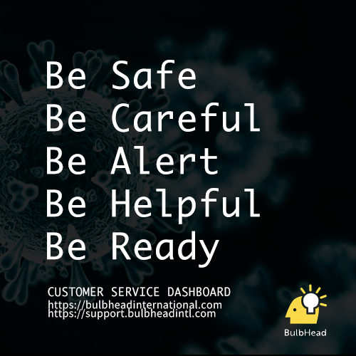 On behalf of our team we wish that you and your families stay safe. We are committed to providing exceptional service. Please contact us thru our websites bulbheadinternational.com or support.bulbheadintl.com 

#coronavirus #bulbheadinternational #customerservice #brightideas