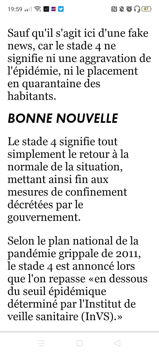 HEMACHE1's tweet photo. #stade4 le virus fais déjà peur, alors ne relayez pas des Fake news ! Le stade 4 correspond à un retour normal de la situation ! https://t.co/l4eXYPyD6k