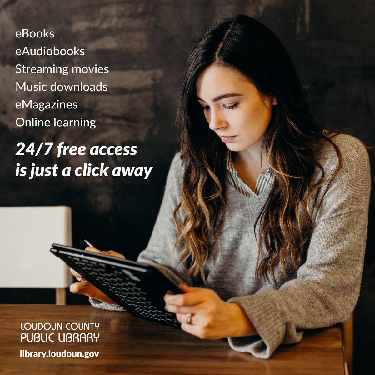 LoudounLibrary's tweet photo. Did you know you can access free downloads and streaming media from the comfort of home? All you need is a library card! Sign up online and start exploring eBooks, streaming movies and more: https://t.co/gBCownBPh7. https://t.co/dgdoVuLudA
