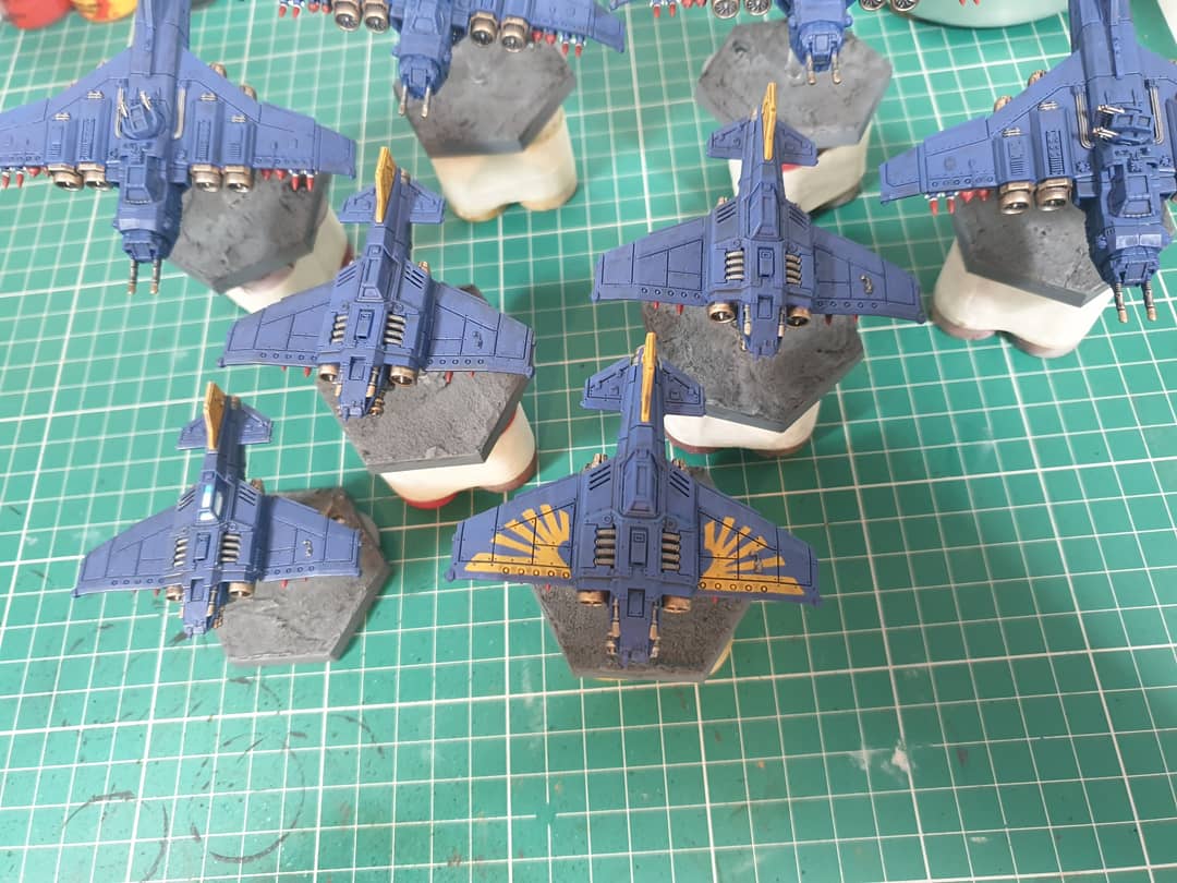 dan_smedley's tweet photo. So close to being finished! Windows and a quick drybrush to complete! Enjoyed the freehand on Ace Flight Lieutenant Bennions wings!

#aeronauticaimperialis
#imperialnavy #thunderbolt #marauder #planes #paintingwarhammer #warhammer #gamesworkshop #gw #aos #ageofsigmar https://t.co/8Vudf7wa14