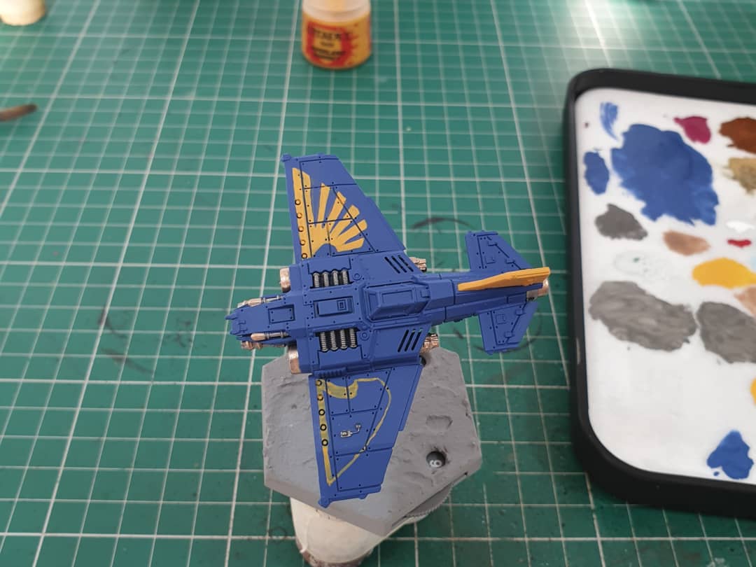 dan_smedley's tweet photo. So close to being finished! Windows and a quick drybrush to complete! Enjoyed the freehand on Ace Flight Lieutenant Bennions wings!

#aeronauticaimperialis
#imperialnavy #thunderbolt #marauder #planes #paintingwarhammer #warhammer #gamesworkshop #gw #aos #ageofsigmar https://t.co/8Vudf7wa14