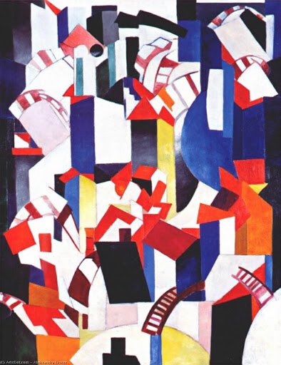 Aleksandra Ekster (Rusia. 1882-1949)Artista suprematista, cubofuturista y constructivista, también diseñadora de escenografía y vestuario.Formada en pintura y diseño en Rusia y Francia. Amiga de Picasso y Braque. Tuvo gran influencia en el Art Decó.