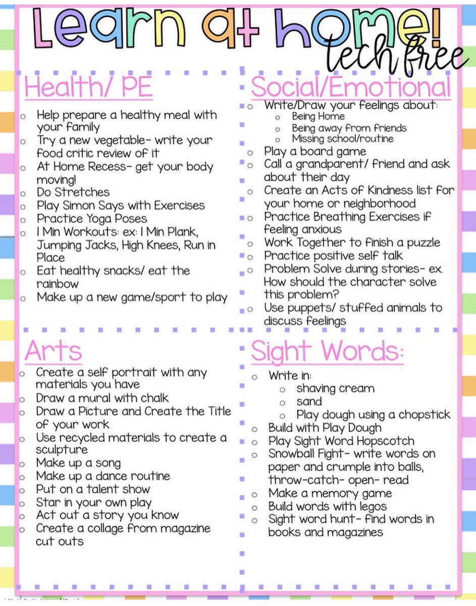 LOVE these tech-free ideas for learning at home!💗
