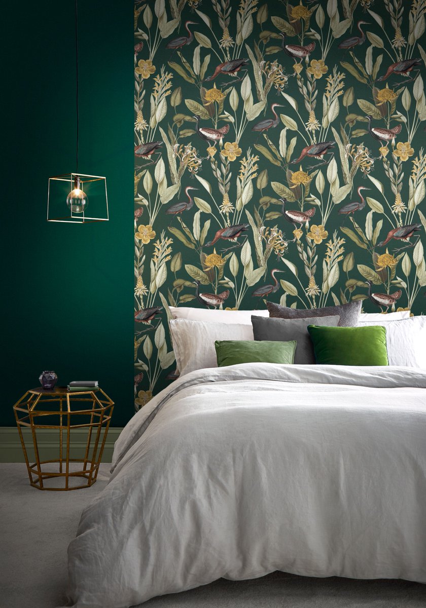 GrahamandBrown's tweet photo. We've gone green with envy. 😍

#statementwallpaper #bedroominspo #bedroominspiration #homedecor https://t.co/dR7dPHPd6g