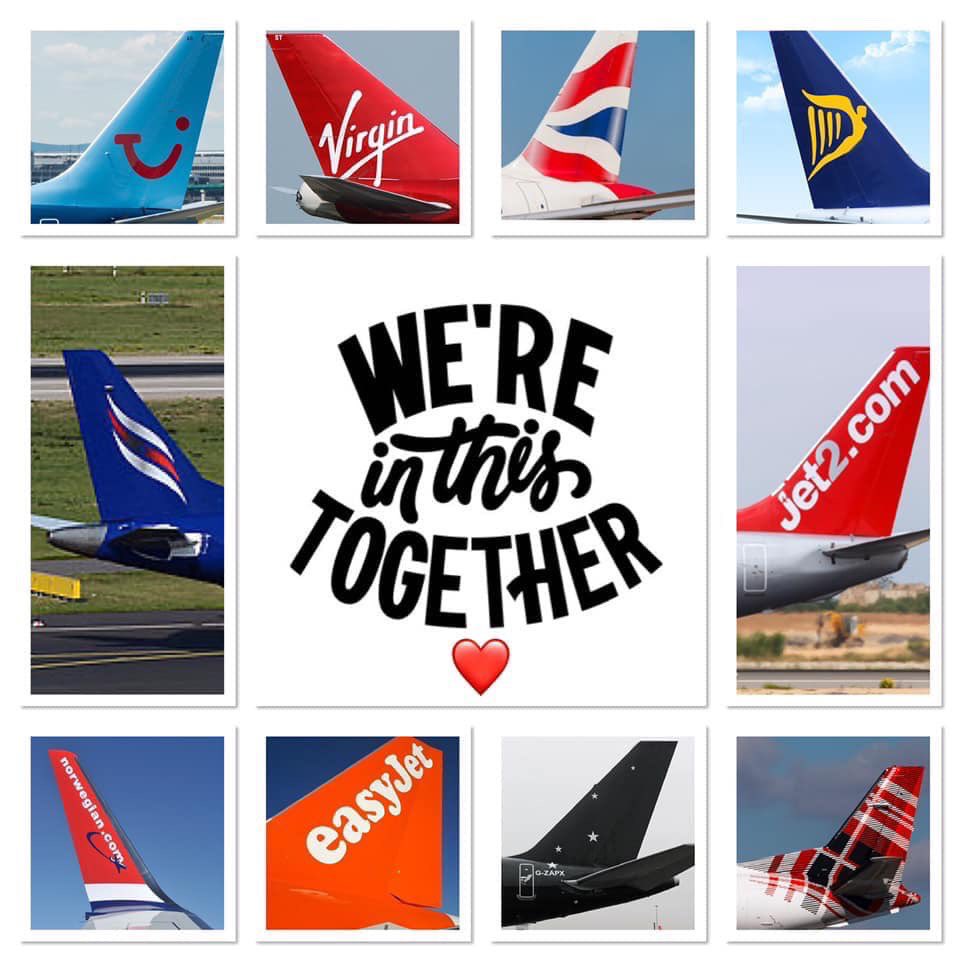 DaveWallsworth's tweet photo. This isn’t my diagram but I’ve seen it posted by a few people now. Expresses how the aviation community should and hopefully will pull together over the next few weeks and months. As crew we are used to working together with our partners in other airlines. Best wishes everyone✈️ https://t.co/jr5wZBpqnV