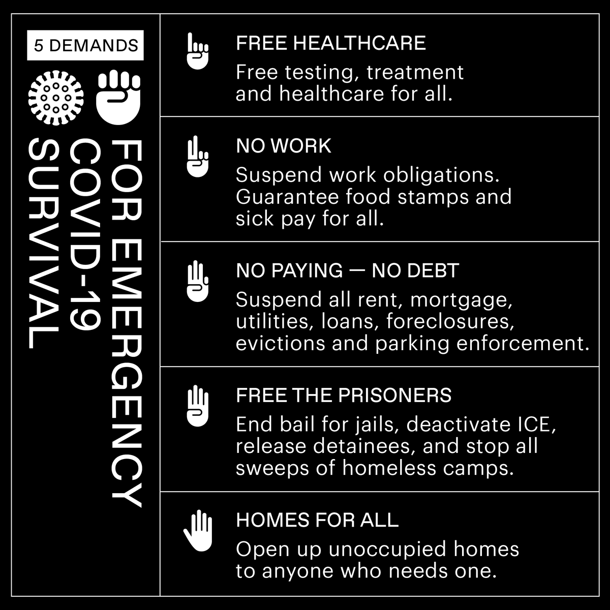 lets_go_wild's tweet photo. Five demands for emergency #COVIDー19 survival! https://t.co/nUyTuiRXpf