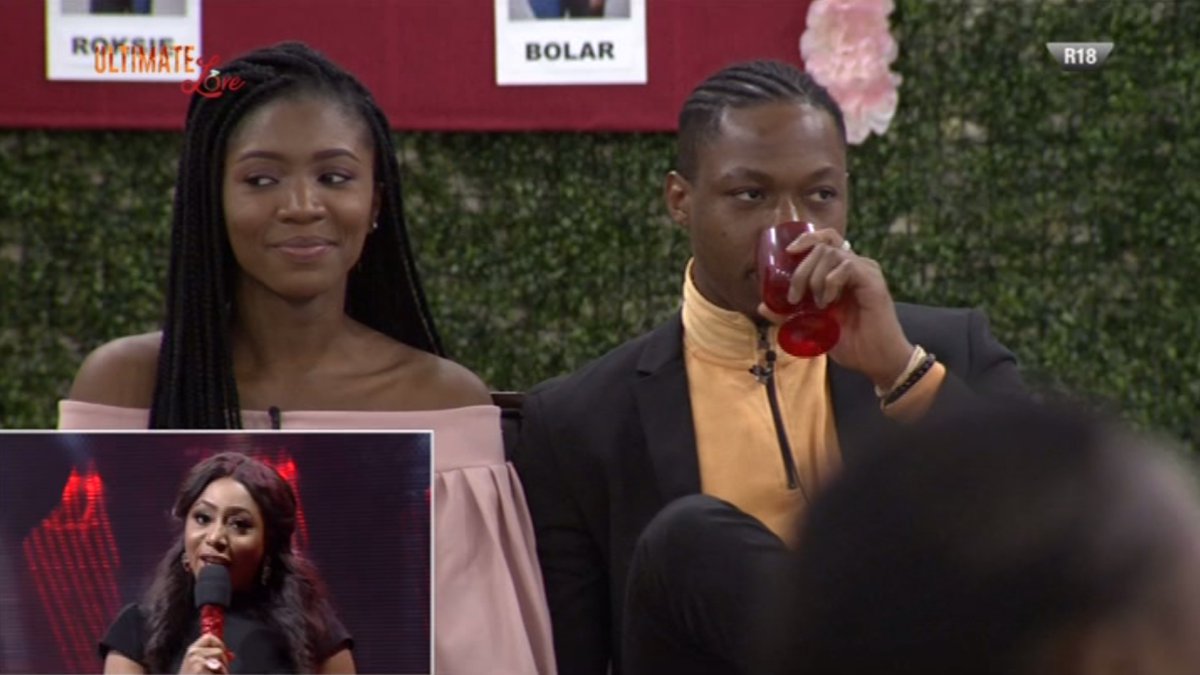 ultimateloveng's tweet photo. #Chivia pick Jaykech &amp; DoubleChris 
#ObiEbi pick DoubleChris &amp; PreshDavid 
#Bolar pick JayKech &amp; DoubleChris
#Roksie pick JayKech &amp; Iykeresa 

OOPS 😂Looks like mom and dad came for their babies this week. Iyke sips his drink... slowly.

https://t.co/bptAVZnaQ1 #UltimateLoveNG https://t.co/dPjepUt3Mq