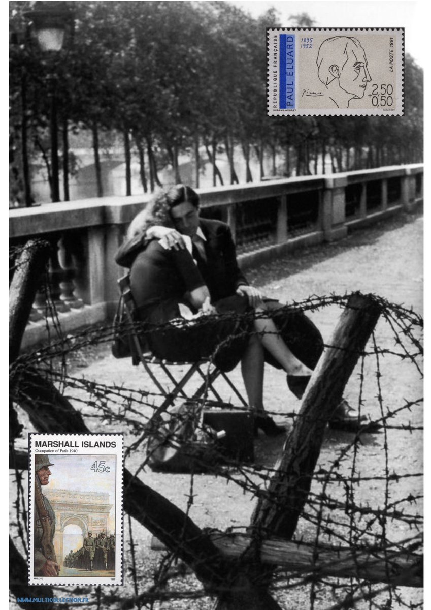 djclone92's tweet image. #Jour7 du #PrintempsdesPoètes : Paris a froid Paris a faim "Courage" de Paul Eluard un poète très engagé dans la #Résistance #PaulEluard #Poème #Poésie #Courage #Culture #Paris #philatélie #philately #timbres #stamps