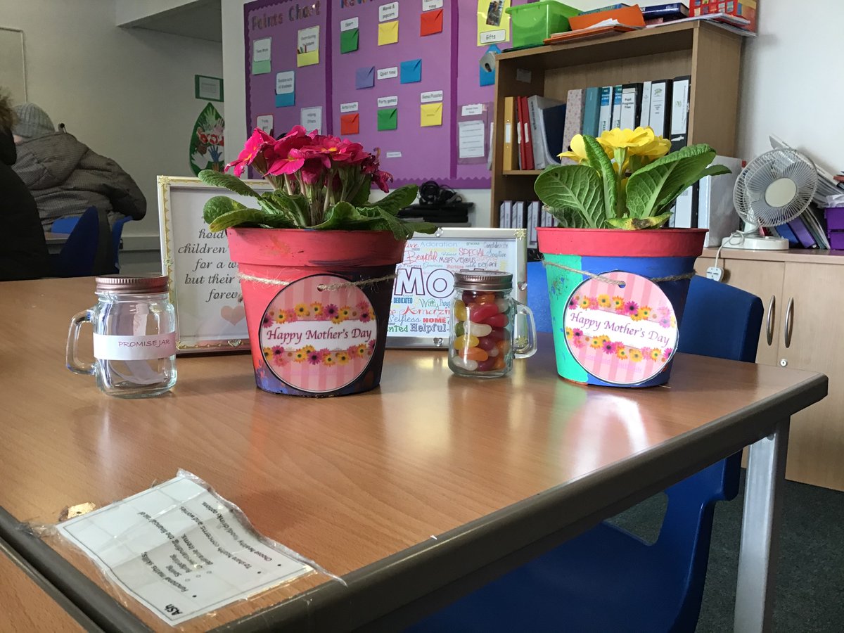 Bronte class have been busy making Mother's Day gifts to sell Wednesday afternoon. Gifts cost no more than £2 and will be in sale in Bronte classroom. All proceeds are going to Homeless Street Angels charity which Bronte class have researched and decided to support.