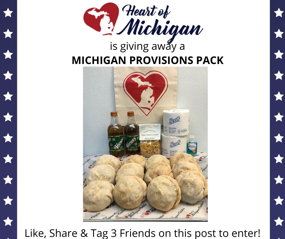 HeartofMich's tweet photo. Heart of Michigan wants to help provide some needed distraction and cheer during a time when our local friends can use it most! 😁 

We are giving away a MICHIGAN PROVISIONS PACK!
Head over to our Facebook page for all the details: https://t.co/nbEhHo7jv1 https://t.co/3I8mhZkwm5