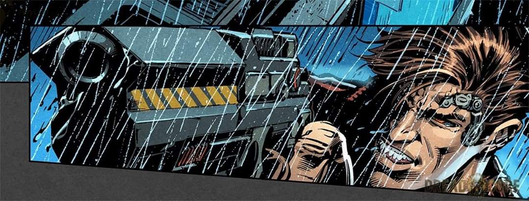 ExMakarov's tweet photo. Panel from Cyberpunk Dreadcore comics. #dreadcore #comics #дредкор #комикс #киберпанк #cyberpunk #cyborg #science #scifi #comicsartist #comicsart #comic #comicbooks #sketch #furylion #gun #rain #AlexExMakarov https://t.co/yAAV7FxAs0