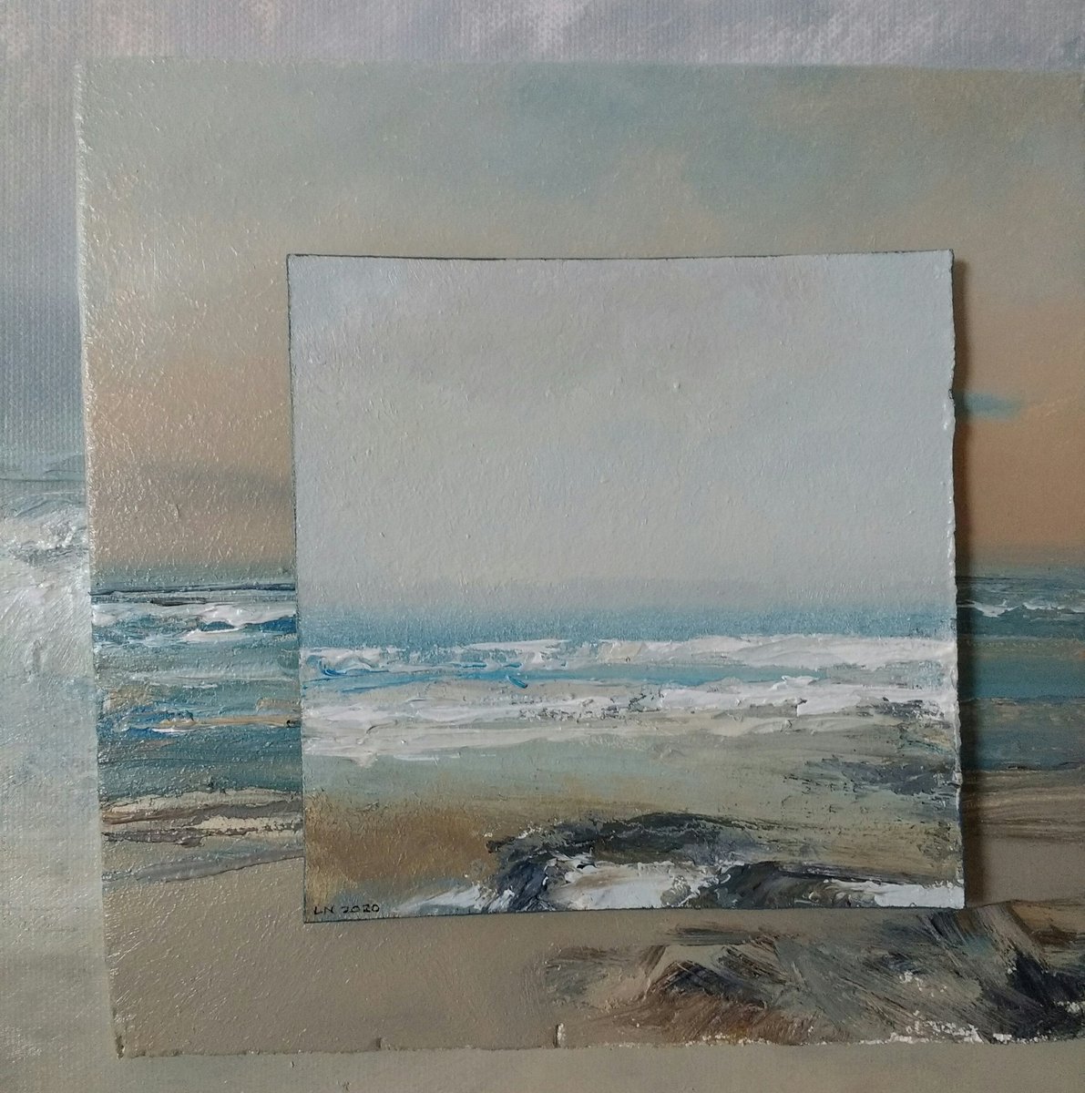 Paintings at various stages of development. The top one's finished and on display @ArtSpaceStIves 

#originalpainting #oil #CornishArtist #seascape #Beach #Surf #StIves #Cornwall
