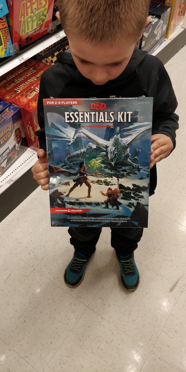 Fadeddeath's tweet photo. In preparation for my kids to be stuck home for 2 weeks with no school, I took one of them to @target to stock up on activities. He picked the @Wizards_DnD essentials kit!
A proud day in the #EVISCER8 household!
#DnD
#parenthood
#Schoolsout
#COVID19
#coronavirus https://t.co/zuf06zfG9e
