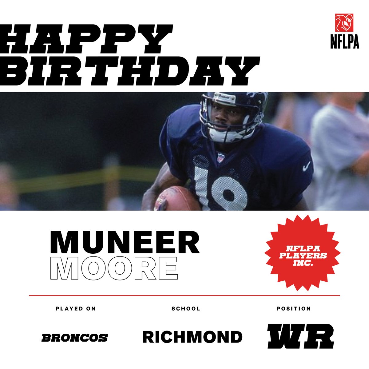 NFLPAFmrPlayers's tweet photo. Please join us in wishing Senior Manager of Player Services Muneer Moore a very HAPPY BIRTHDAY! Thanks for all the great work you do, Muneer. https://t.co/3W8ndJblTg
