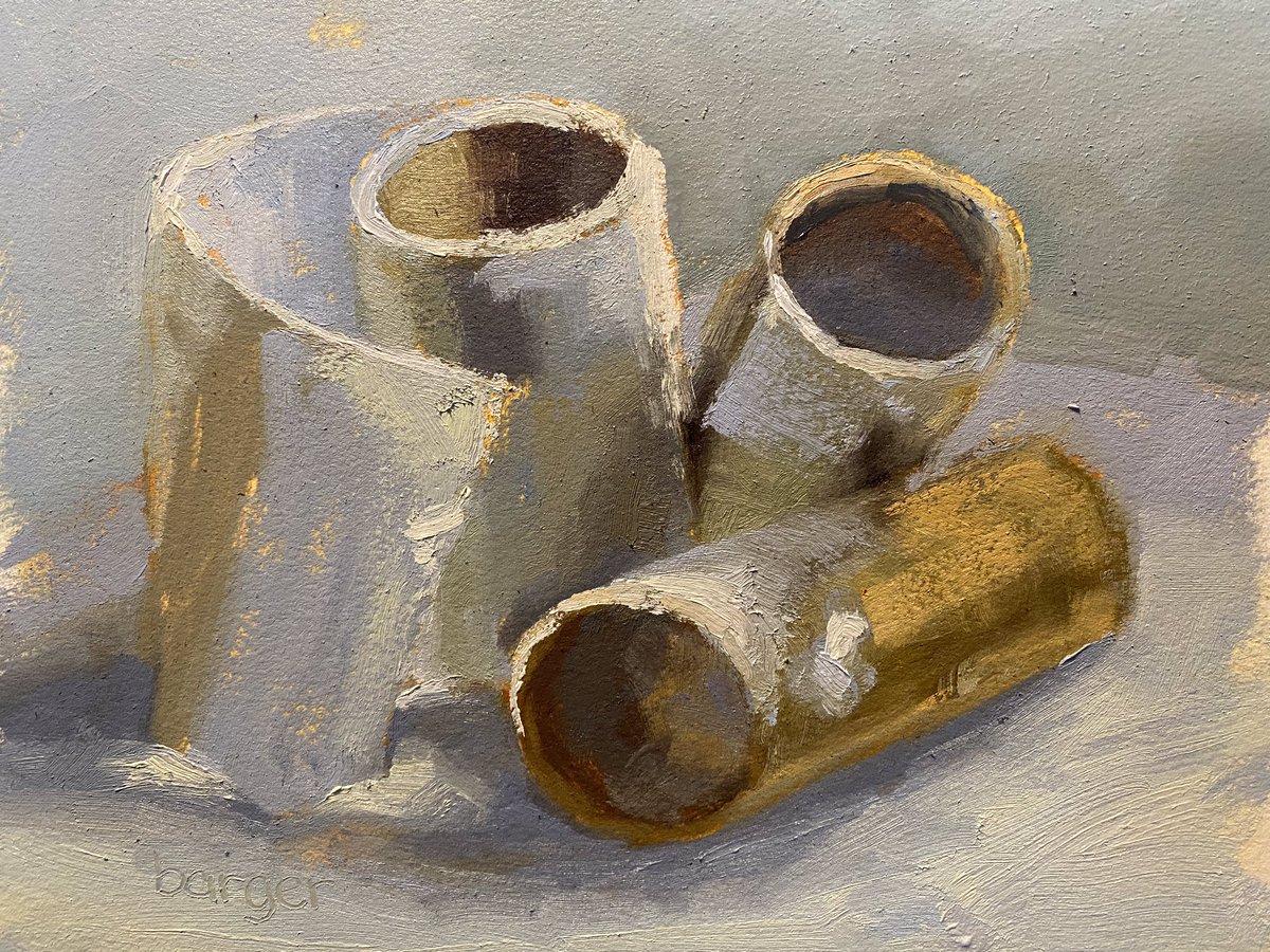 bbarger415's tweet photo. Practicing "whites" and having fun while socially distancing in my studio. 

"Uh oh..." 8x10" oil on paper. https://t.co/pq61CguTA2