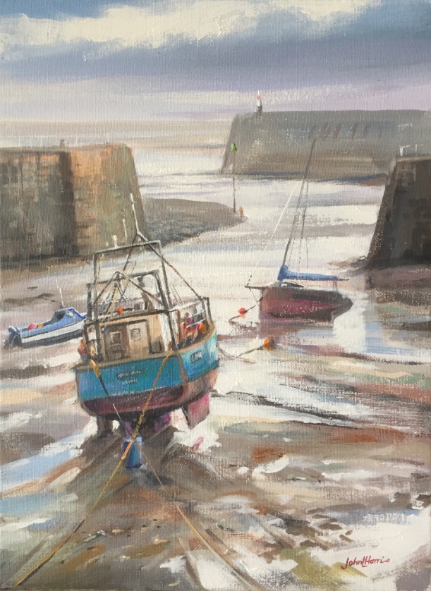 Always loved painting the reflective light on mud at low tide- acrylic on canvas.