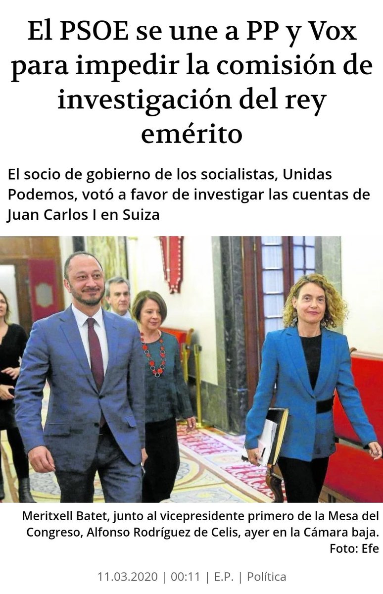 KRLS's tweet photo. Fa quatre dies PSOE, PP i VOX es negaven a crear una comissió parlamentària per investigar la fortuna dels Borbons. Quatre dies després és la Casa Reial la que confirma que hi ha molt a investigar. https://t.co/Z46TIyZPDd