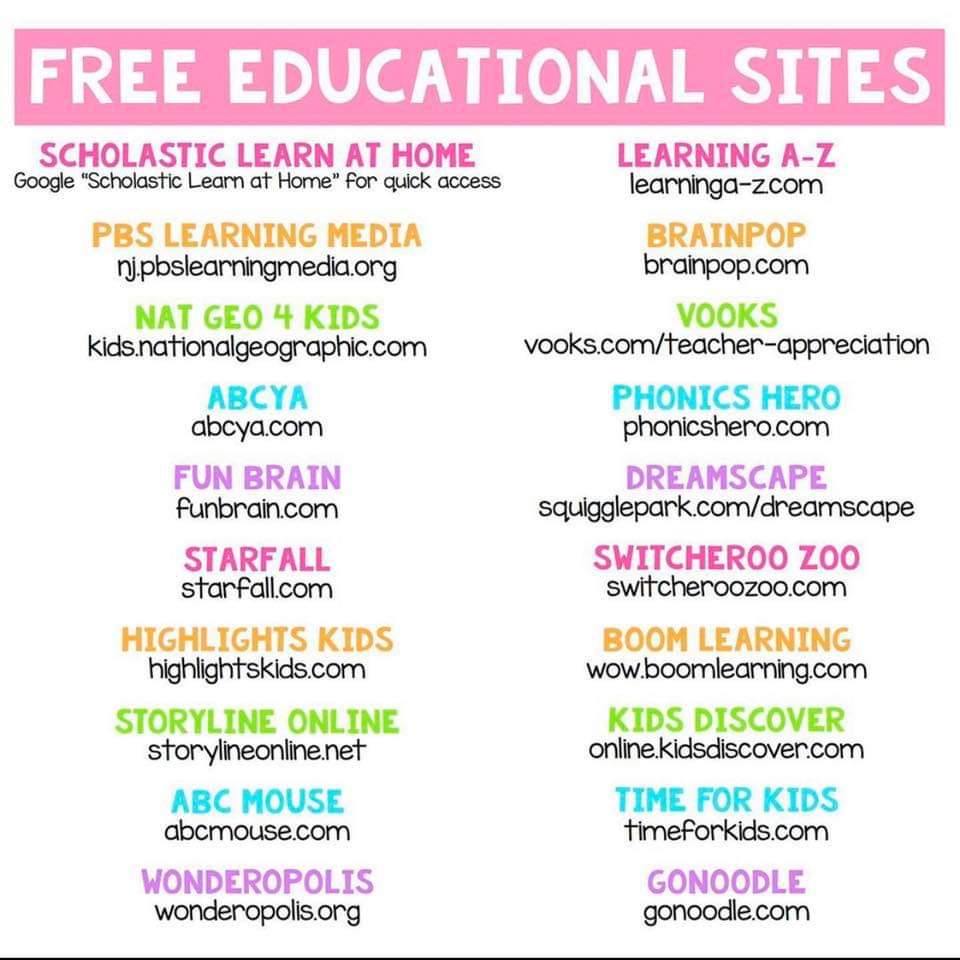 HelpATeacher's tweet image. Free educational sites during the shut down. #makeadifference