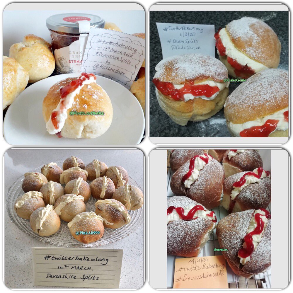Rob_C_Allen's tweet photo. A little Morale boost, from the #TwitterBakeAlong bakers. #DevonSplits as set by @Wrightsbaking I think in the light of things we all need something to boost morale. #StaySafe & #BeKind https://t.co/teG43krQl3