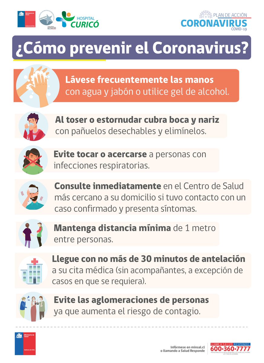 Hospital de Curicó entrega Consejos para Prevenir Coronavirus