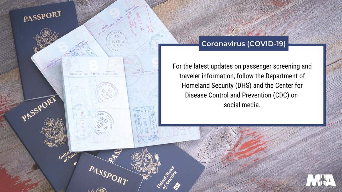 Questions about the next steps when traveling from abroad? Follow  @DHSgov &  @CDCgov on social media for the latest updates.  #MIAHealthTip  #COVID19  #Coronavirus:  http://bit.ly/2vZRUSg 