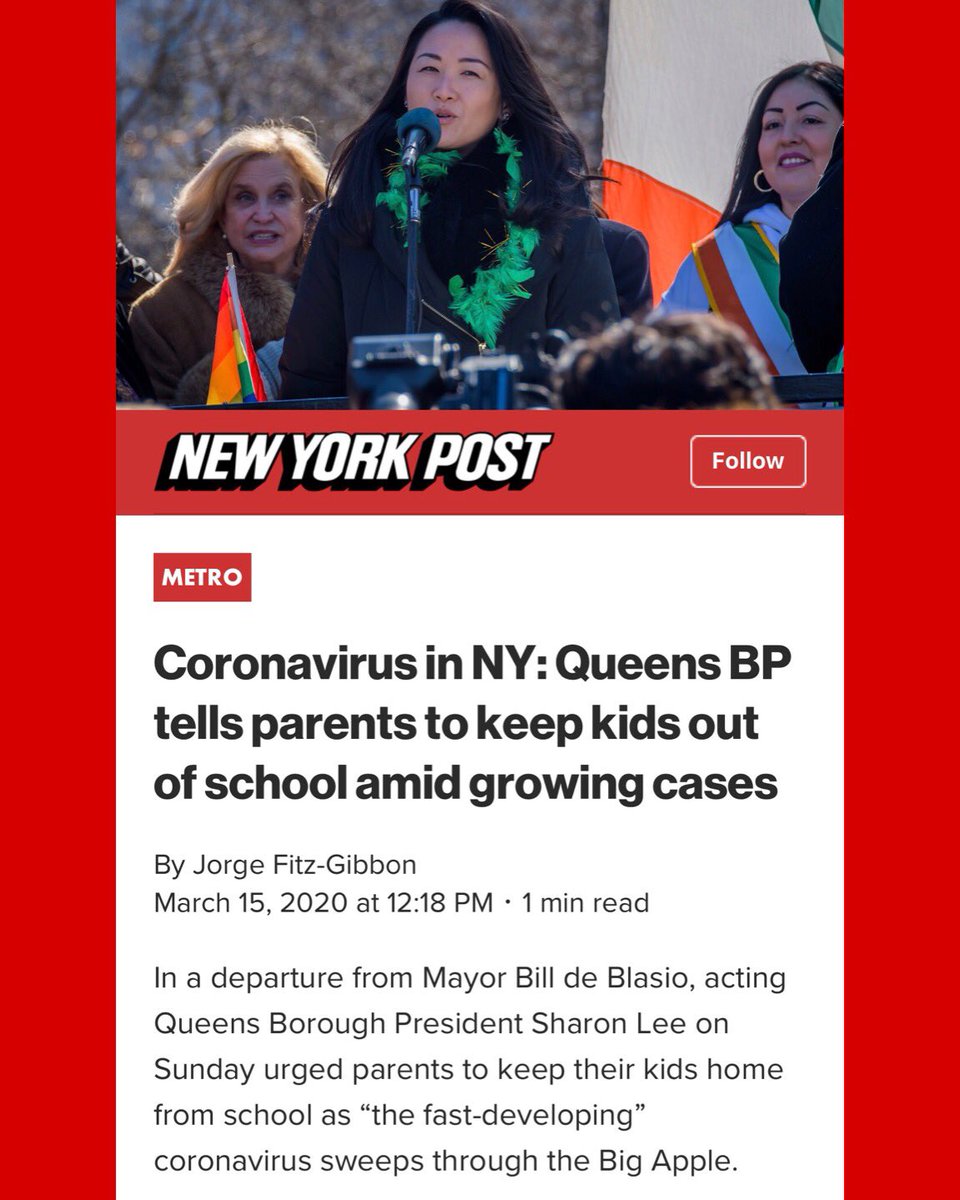 msljflores's tweet image. The Borough President of Queens is telling parents to keep their kids at home to help contain the spread of the #coronavirus. @nycmayor what are you waiting for? #closenycpublicschools #closenycschools #COVID19
