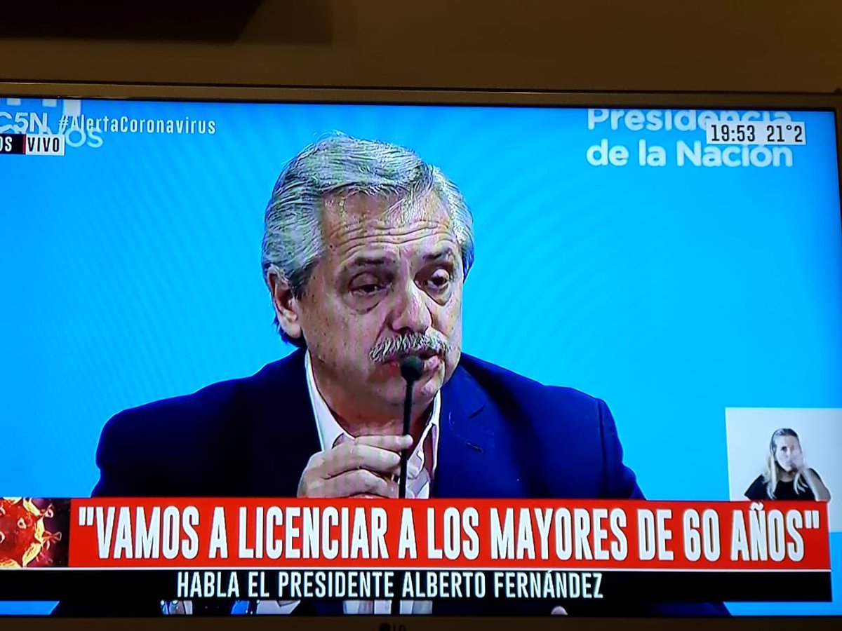 Discurso Cortito y Claro  del Presidente <a href="/alferdez/">Alberto Fernández</a> Ayudemos entre todos a pasar esta pandemia mundial , tengamos en cuenta lo que dijo donde se resumen muchas cosas “Se Terminó la Argentina de Los Vivos” seamos solidarios y comprometidos . Cuidemonos entre todos #MeQuedoEnCasa