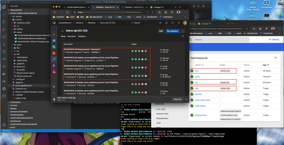 JuanluElGuerre's tweet photo. Really nice #coding #Playing, #learning #azuredevops #pipeline #multistages using #kubernetes (#aks) and conditions andalso #approvals to #deploy to DEV, INT & PRO #environment #azurepipeline #Azure #dotnet #dotnetcore @msdev @Azure https://t.co/h0IMaDqxcn