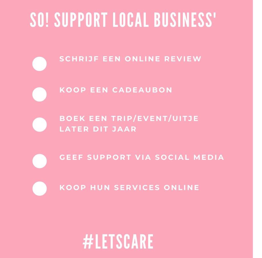 So! In deze tijden is het extra belangrijk om de lokale bedrijven te steunen... Bekijk hier vijf dingen die jij nu kunt doen ✍️🤜📲! #LocalBusiness #COVID19NL