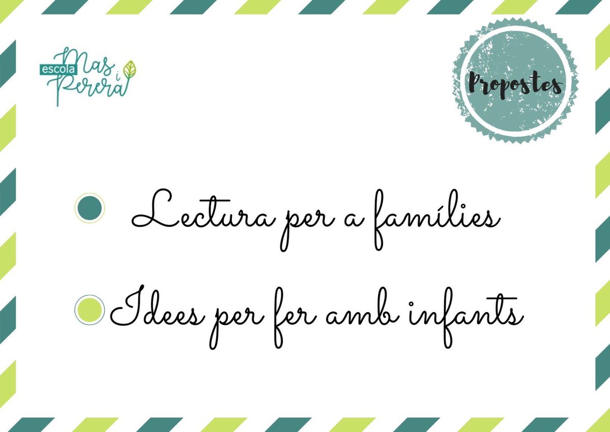 📌 Famílies; us hem preparat una entrada, a la pàgina web de l’escola, amb un recull d’articles i propostes d’activitats per fer aquests dies amb els infants! L’anirem actualitzant! #Confinament #Joemquedoacasa