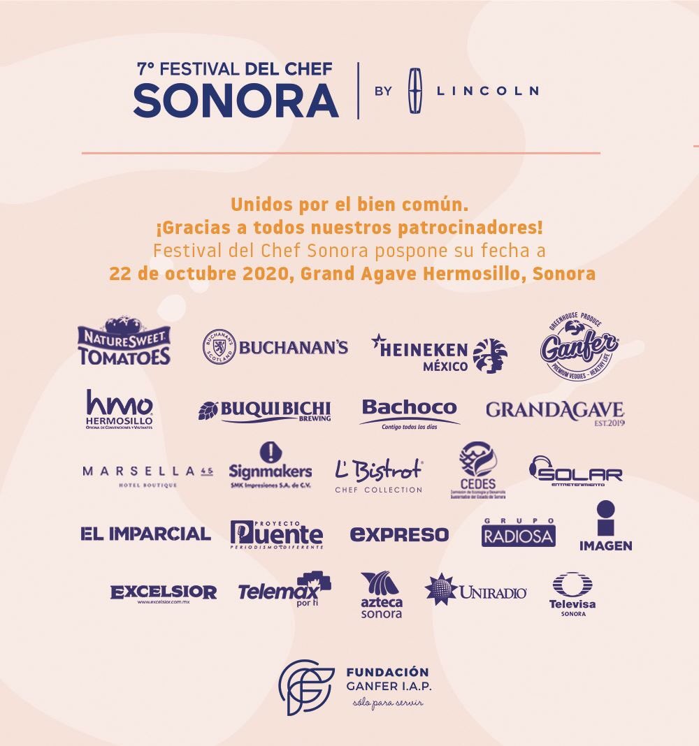 Se reprograma el Séptimo festival del Chef Sonora en #Hermosillo para el 22 de Octubre del 2020 a causa de #coronavirus