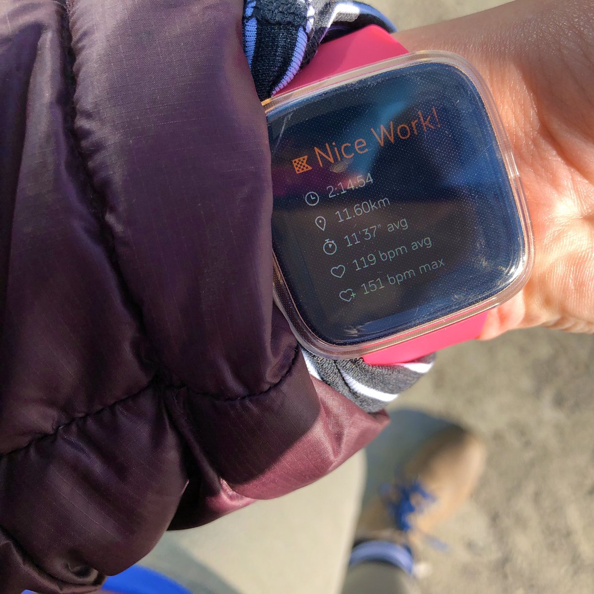 HeyItsMeMissJT's tweet photo. Back on that #Sunday grind. #OutdoorFitness #TakeAHike #GetOutside #SunnySunday #TheFitLife #Cardio #HelloSunshine #GoTheDistance #AlwaysOnFoot #FitbitStyle ❄️💜☀️🌲🥾 https://t.co/TTr4teUvGm