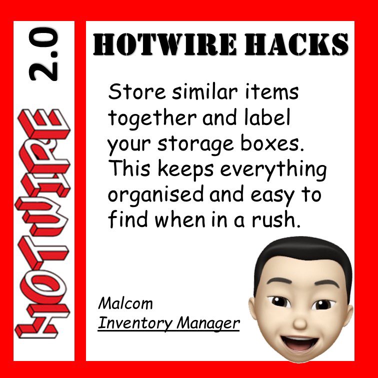 Hotwire_Rewired's tweet photo. Hotwire hack from our inventory manager, Malcom https://t.co/VhhZArJCQi